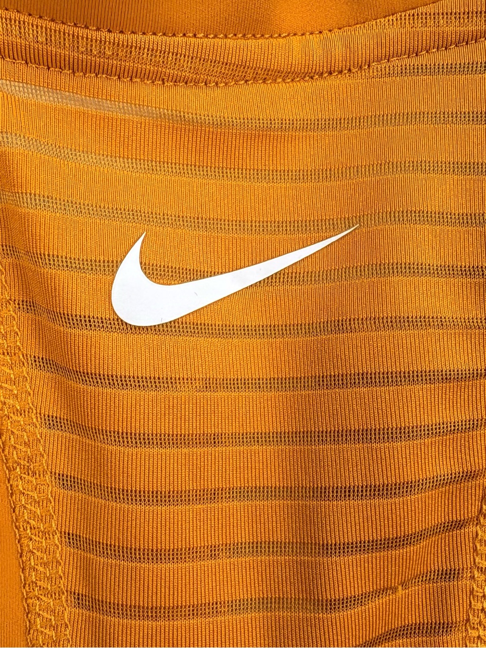 NIKE PRO Dri-Fit Cropped Tank Top Orange Zip Up Side Pockets Shelf Bra XS - Picture 8 of 12